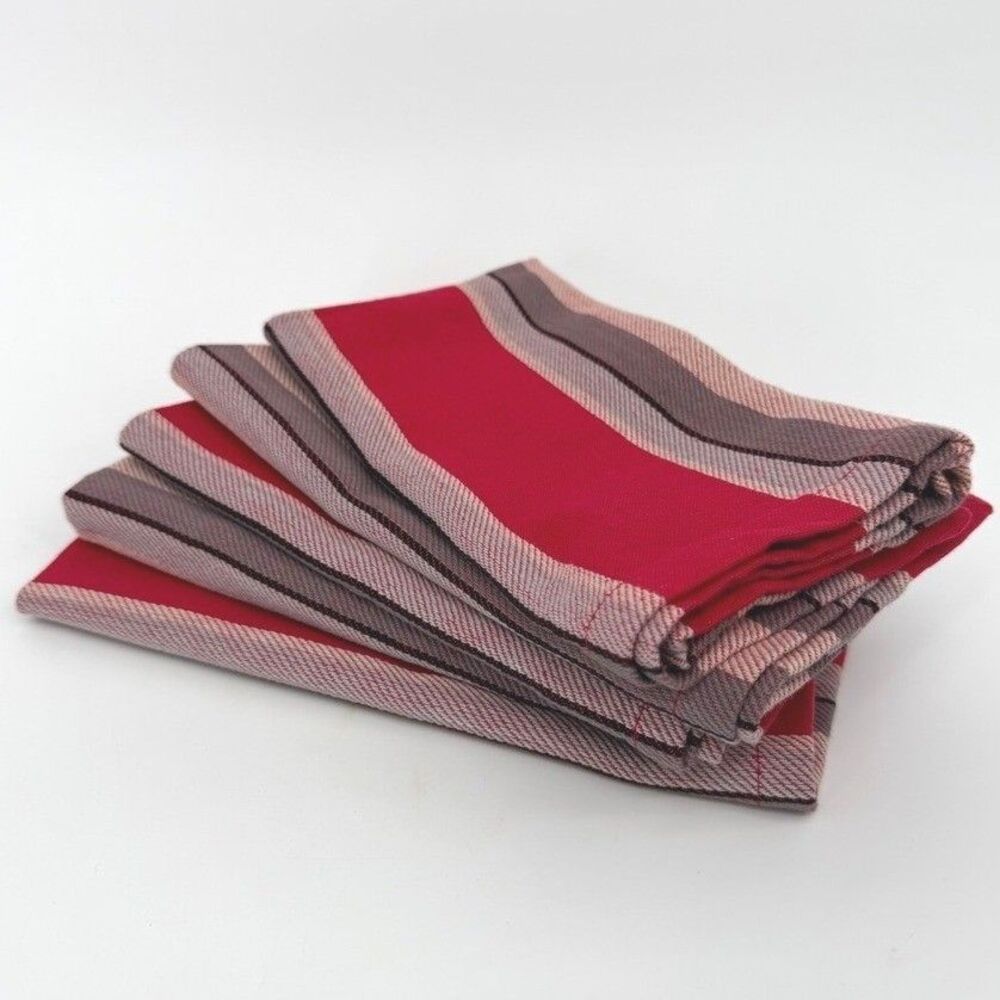 Ruff Hewn Cloth Napkins Set of 5 Striped 100% Cotton Table Linens Nautical